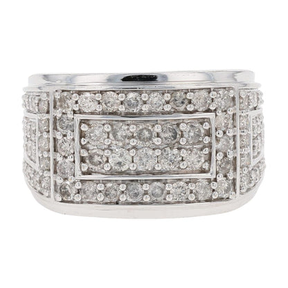 1 1/2 Ct 10K White Gold Gents Pave Diamond Band