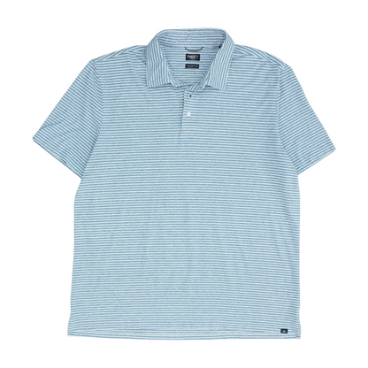 Blue Striped Short Sleeve Polo