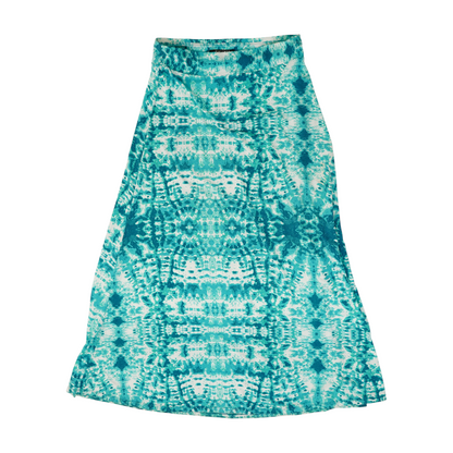 Turquoise Print Maxi Skirt