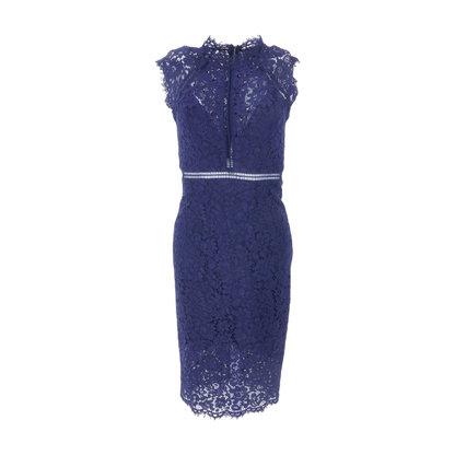 Navy Print Midi Dress