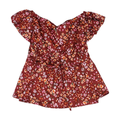 Burgundy Floral Blouse