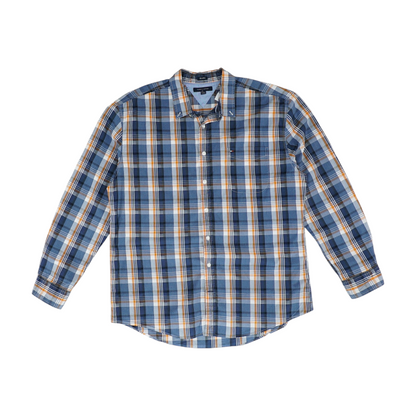 Blue Plaid Long Sleeve Button Down