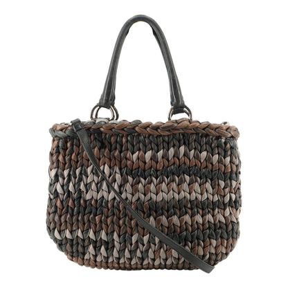 Multicolor Nappa Leather Braided Tote Bag