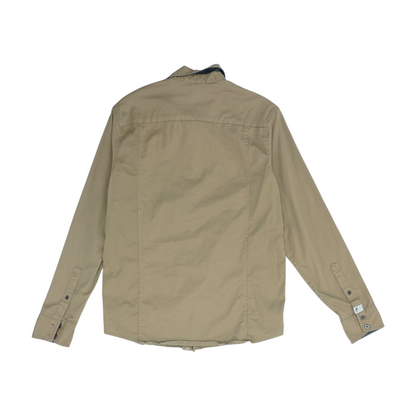 Tan Solid Long Sleeve Button Down