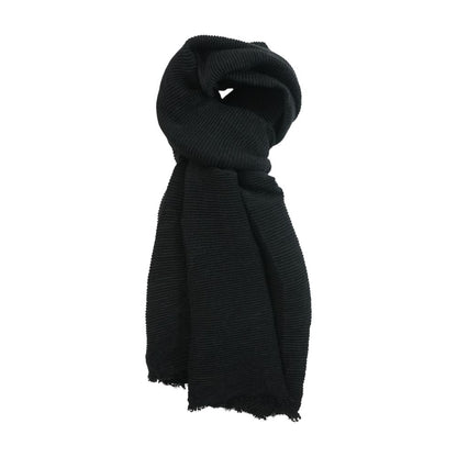 Black Striped Acrylic Scarf