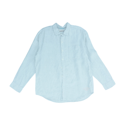 Beige Solid Long Sleeve Button Down