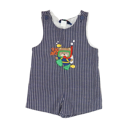 Navy Check Sleeveless One-Piece
