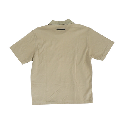 Beige Solid Short Sleeve Polo