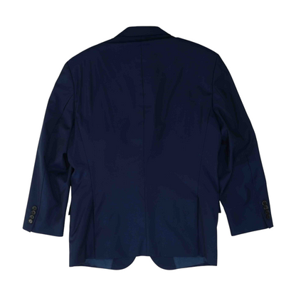 Navy Short Solid Suit Jacket