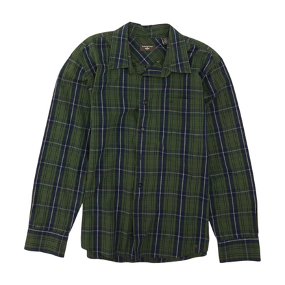 Green Plaid Long Sleeve Button Down