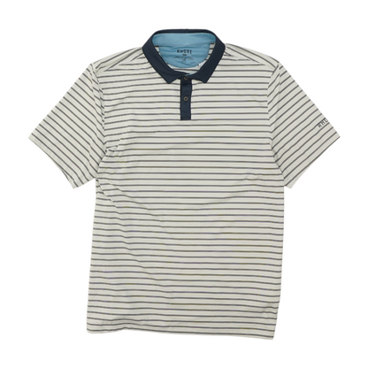 White Striped Short Sleeve Polo