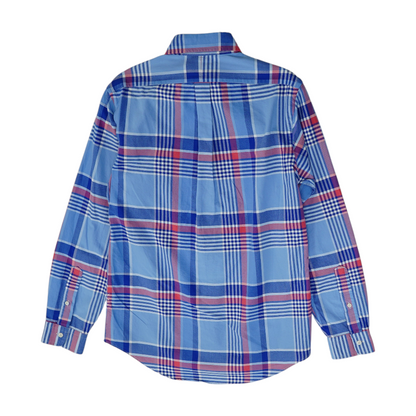 Blue Plaid Long Sleeve Button Down