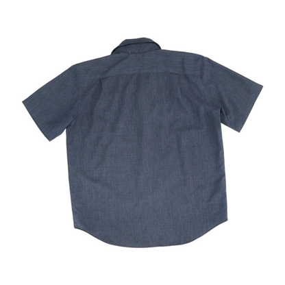 Navy Solid Short Sleeve Button Down