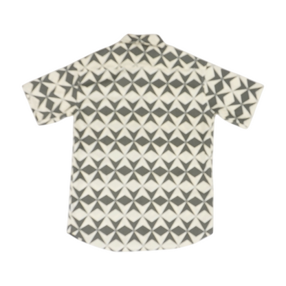 Gray Geometric Short Sleeve Button Down