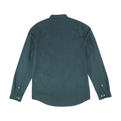 Gray Solid Long Sleeve Button Down