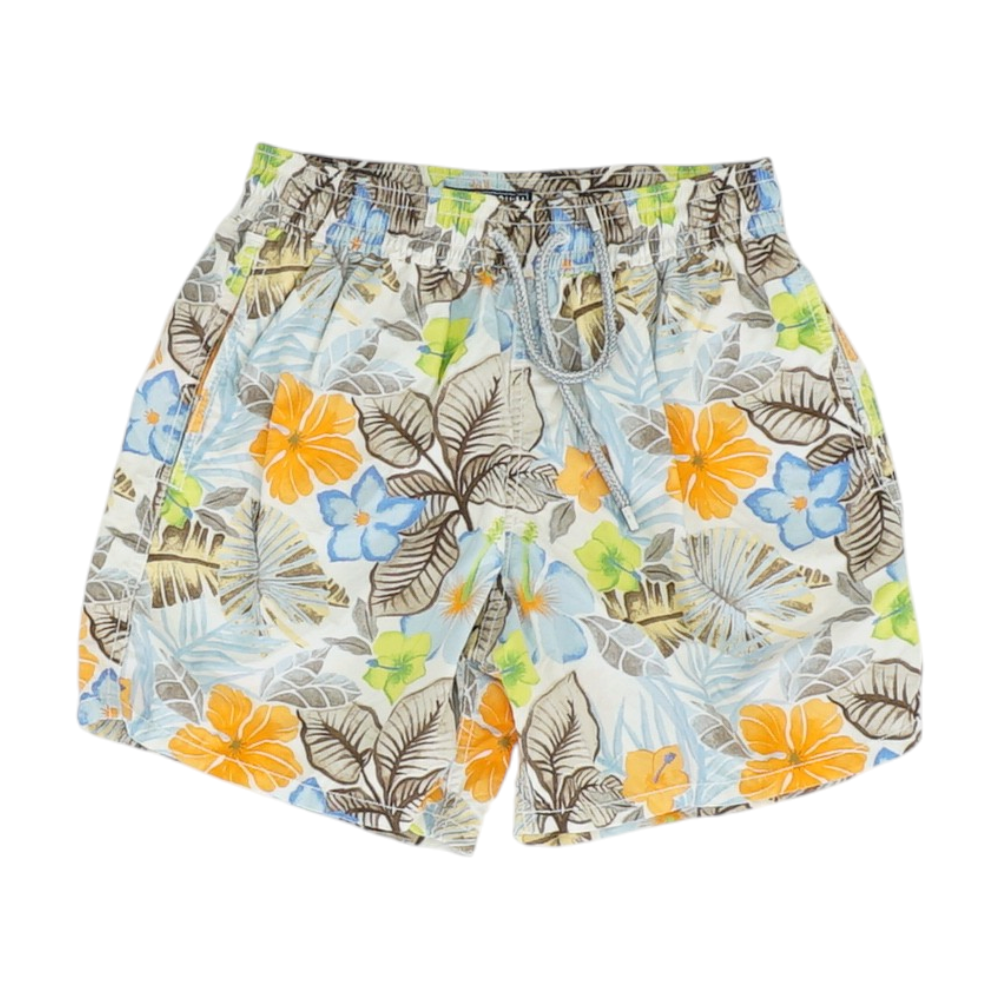 White Tropical Swim Bottom