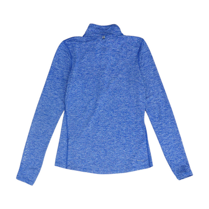 Blue Solid 1/4 Zip Pullover