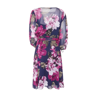 Navy Plus Floral Midi Dress