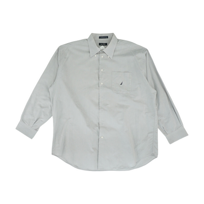 Gray Solid Long Sleeve Button Down