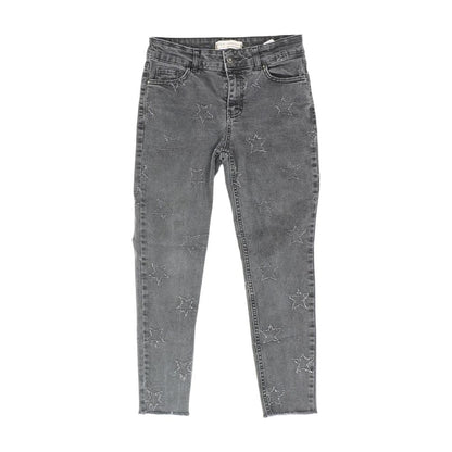 Black Geometric Skinny Leg Jeans