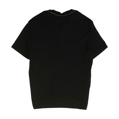 Black Solid Short Sleeve Button Down