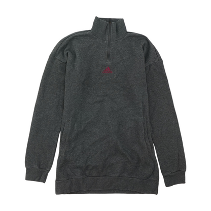 adidas Gray Solid 1/4 Zip Pullover – Image 1