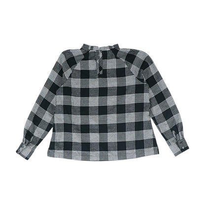 Black Petite Plaid Blouse