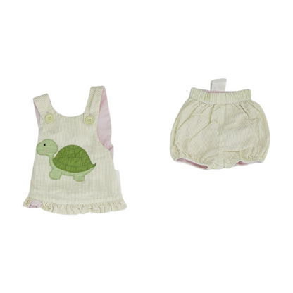 Green Striped Sleeveless Set