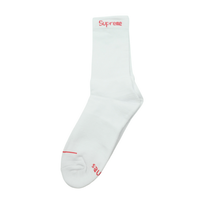 White SUPREME X HANES 4 Pair Cushion Crew Socks