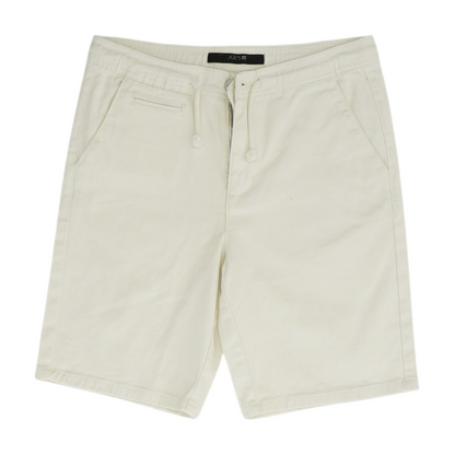 Cream Solid Chino Shorts