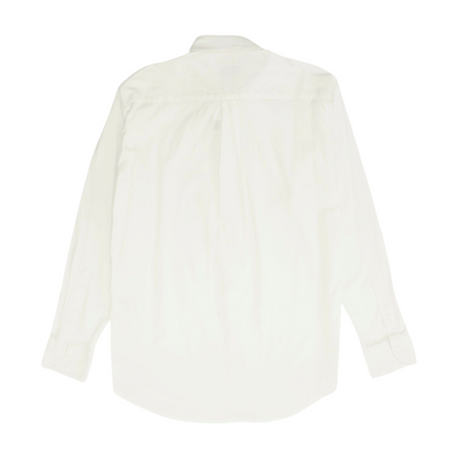 White Solid Long Sleeve Button Down