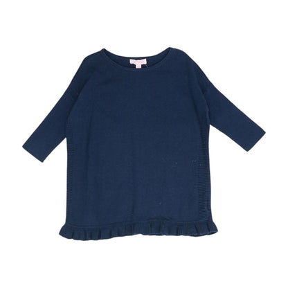Navy Solid Crewneck Sweater