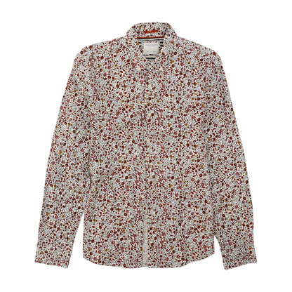 Red Floral Long Sleeve Button Down