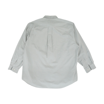 Gray Solid Long Sleeve Button Down