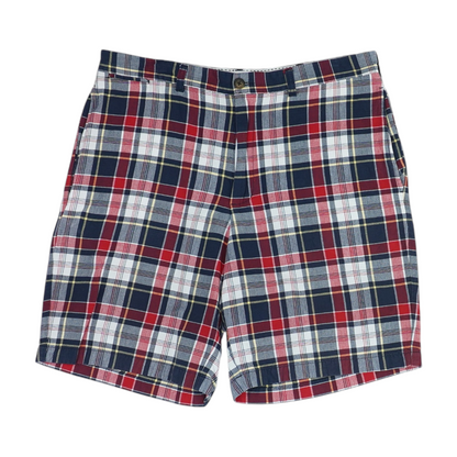 Navy Plaid Chino Shorts