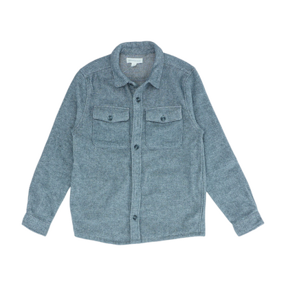 Gray Solid Flannel Button Down