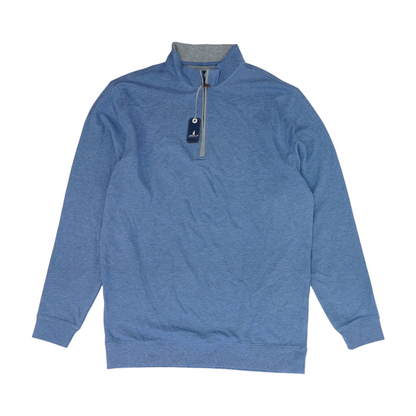 Blue Solid 1/4 Zip Pullover