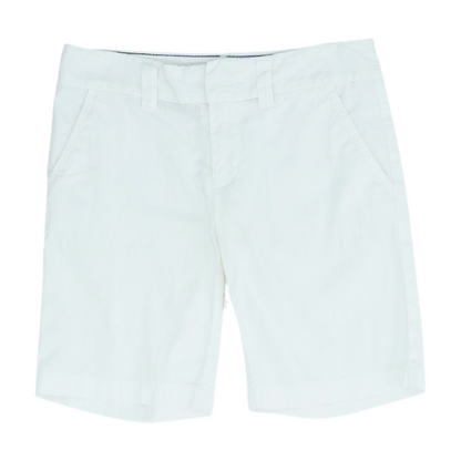 White Solid Chino Shorts