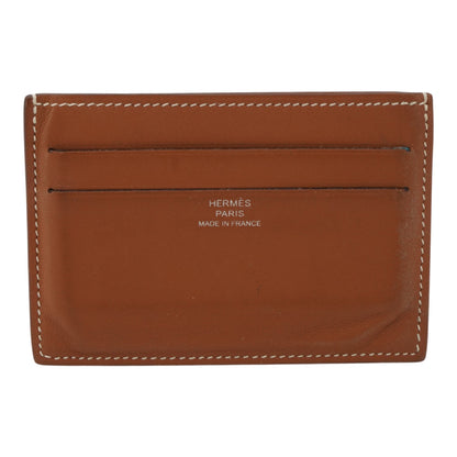 Gold Citizen Twill Card Holder in Calfskin