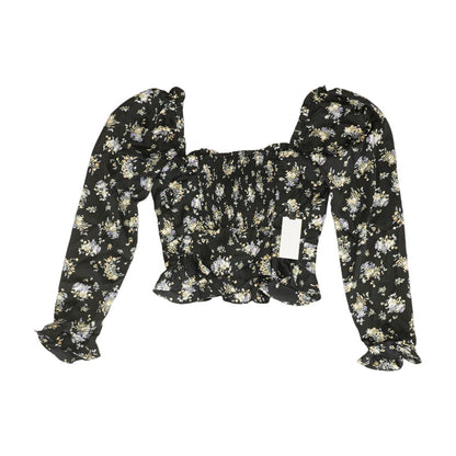 Black Floral Long Sleeve Blouse