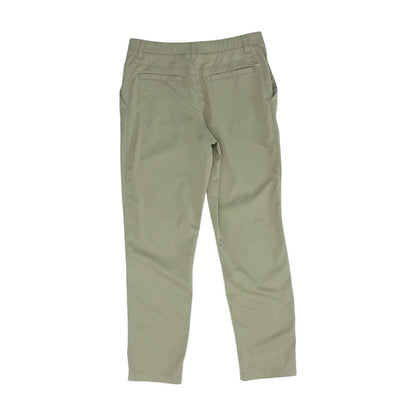 Beige Solid Dress Pants