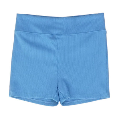 Blue Solid Active Shorts