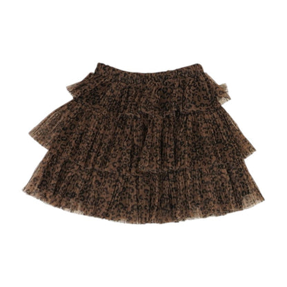 Brown Animal Print Skirt