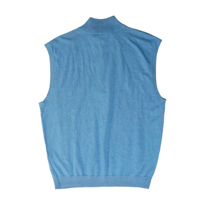 Blue Solid 1/4 Zip Sweater