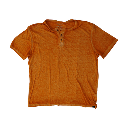 Orange Solid Henley T-Shirt