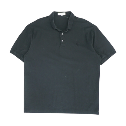 Black Solid Short Sleeve Polo