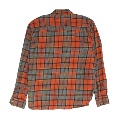 Orange Plaid Flannel Button Down