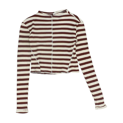 Burgundy Striped Blouse