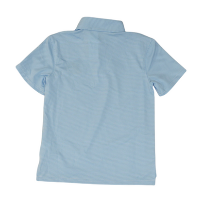 Blue Striped Short Sleeve Polo