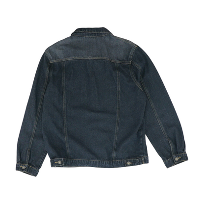 Black Solid Denim Jacket
